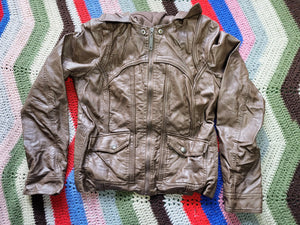 Hooded Leather Bomber Empress Jacket